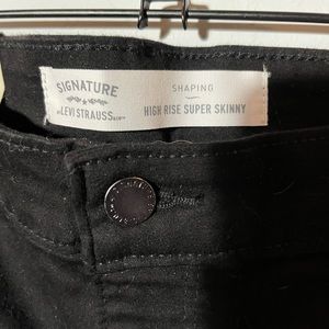 NWT LEVI signature shaping high rise super skinny black jeans size 22